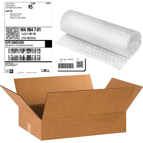 Laptop Reuse and Recycling Box and Shipping Label