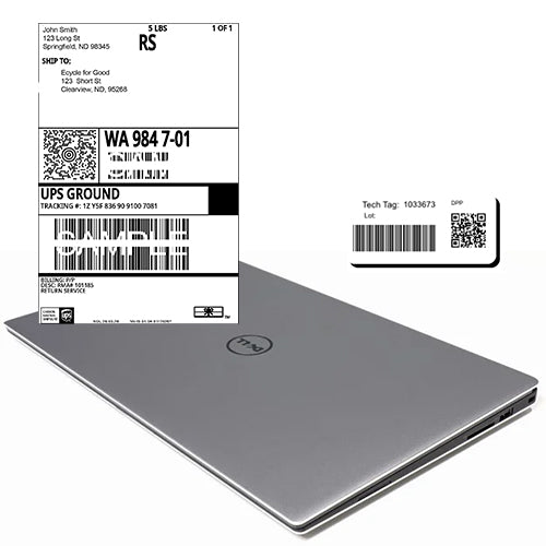 Laptop Reuse and Recycling Shipping Label